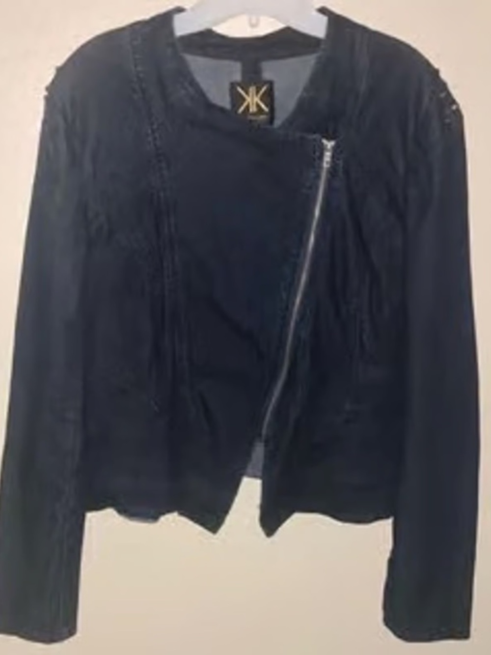 KARDASHIAN KOLLECTION SIZE X-LARGE XL EMBELLISHED DENIM JEAN JACKET LOT5811
